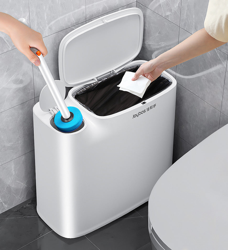Joybos® 2 In 1 スリム バスルーム用ゴミ箱 トイレブラシ付き Z32
